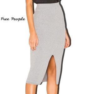 ⚡️FLASH SALE⚡️ Free People • Skyline Midi-Grey Skirt